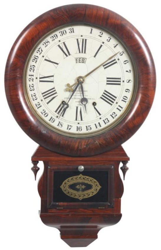 Ansonia Drop Extra Rosewood Calendar Clock Price Guide