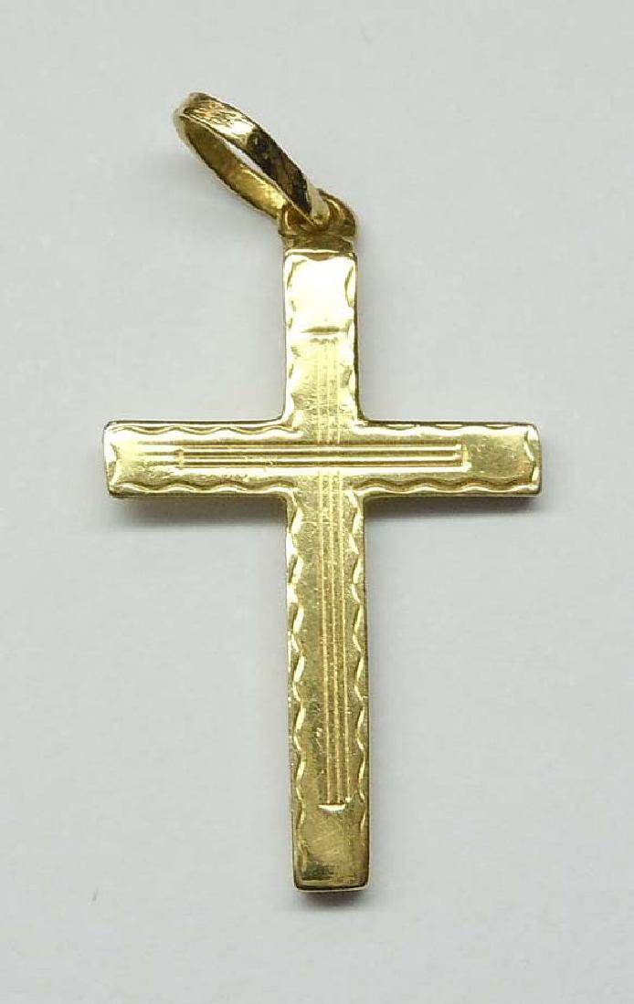 14Kt Yellow Gold Crucifix Charm Pendant Christ Cross (1 of 5)