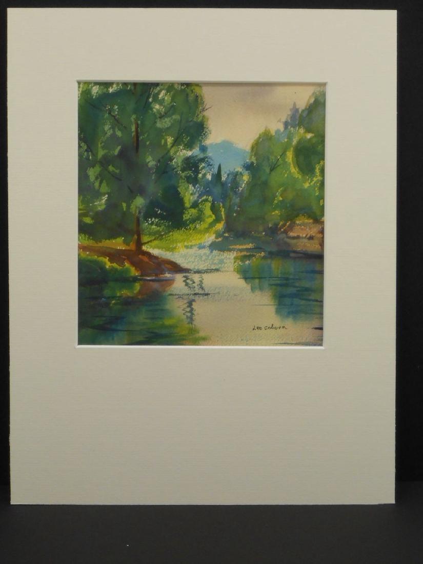 Summer Pond Landscape Watercolor Signed Massachusetts (1 of 3)