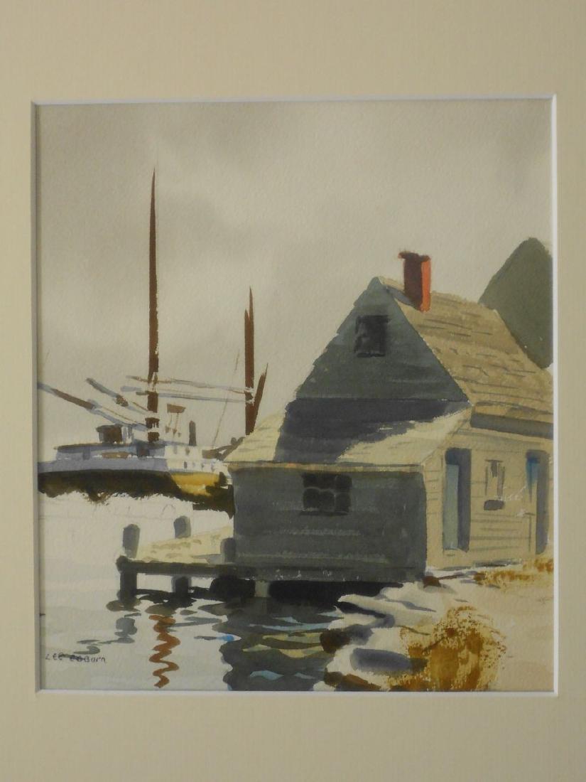 New England Marine Landscape Fishing Shack Watercolor (1 of 4)