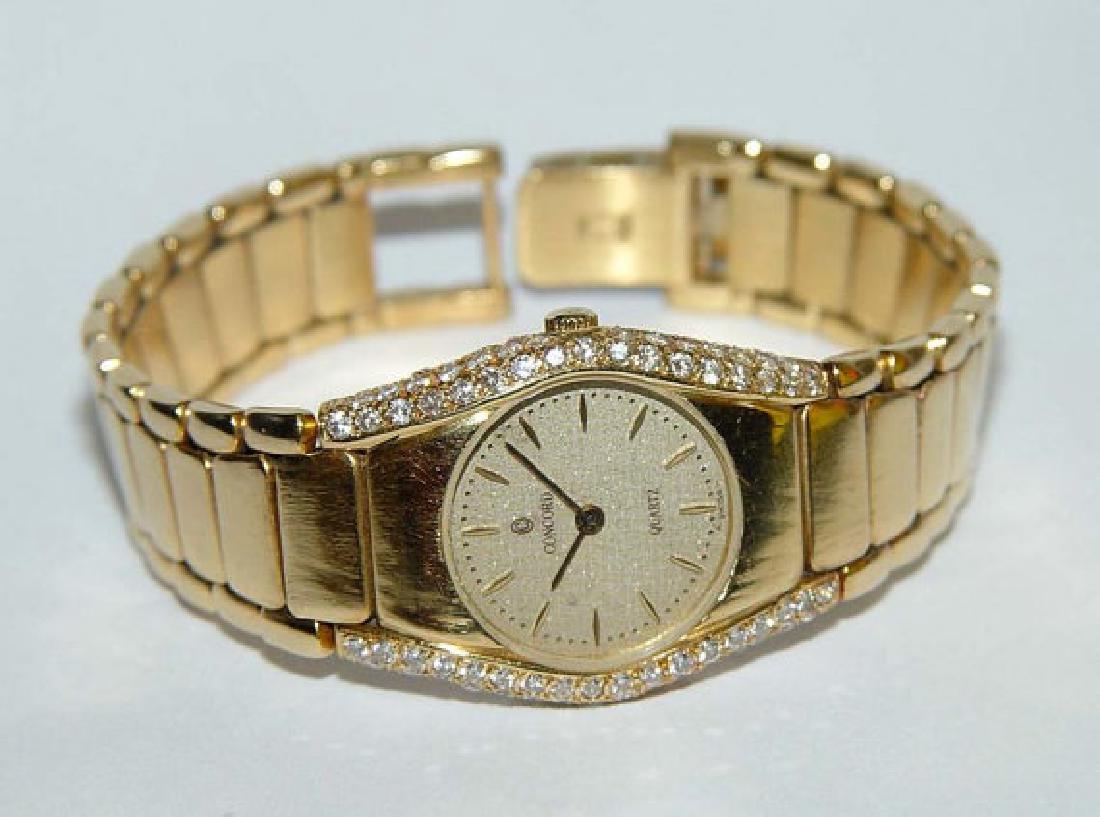 Ladies 18kt Gold Pave Diamond Champagne Dial Concord (1 of 5)