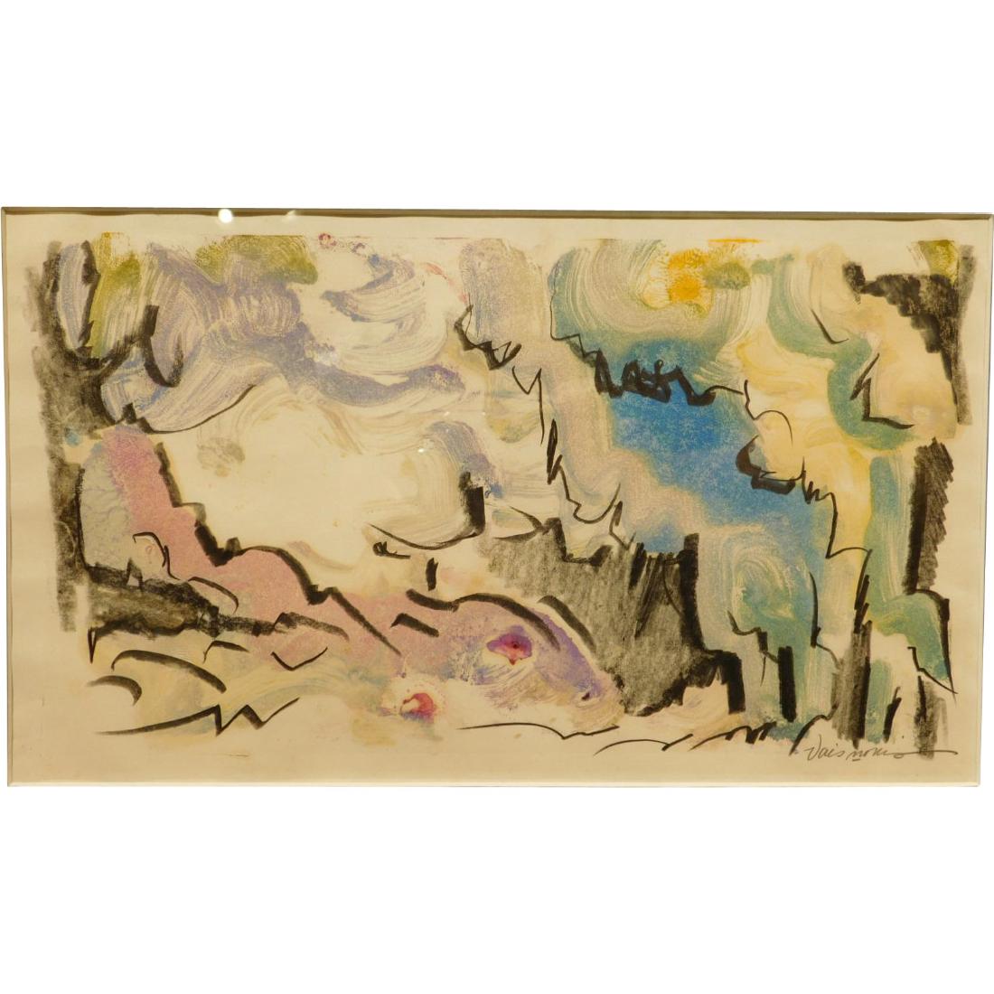 Helen Vaisnoris: Abstract Landscape Monotype, c.1965 (1 of 7)
