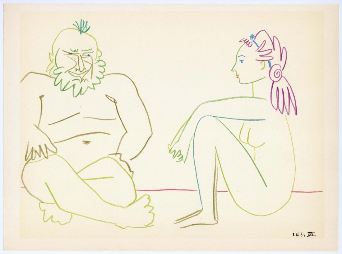 Pablo Picasso lithograph (Woman and Clown) (1 of 1)
