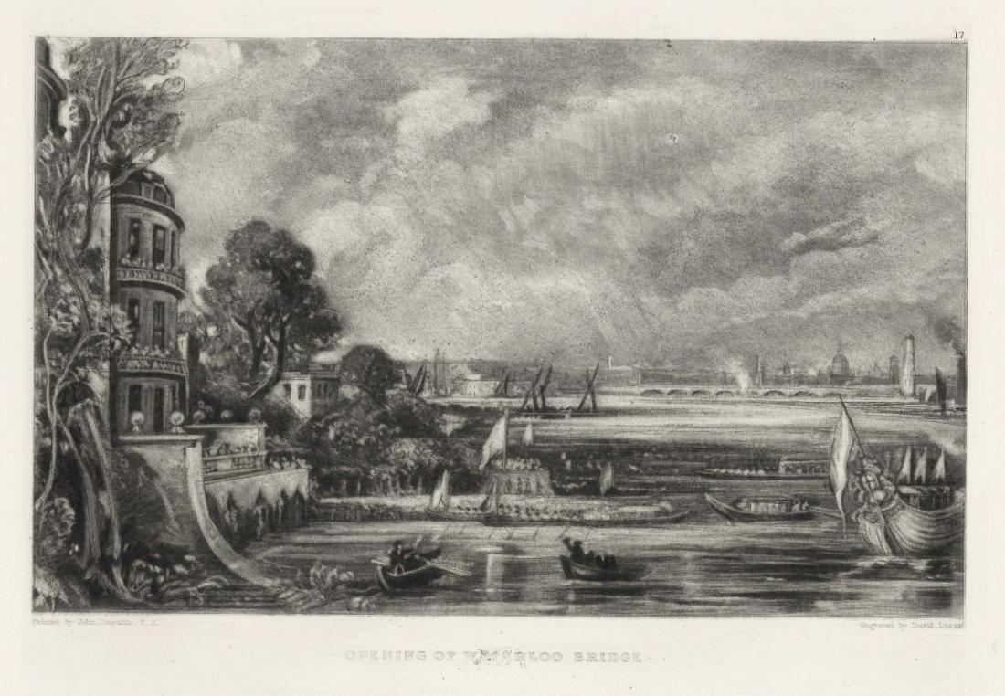 Sir John Constable / David Lucas mezzotint "Opening of: This beautiful mezzotint engraving was composed by John Constable and engraved by David Lucas. It is from the much sought-after "English Landscape" series; this impression on cream wove paper is from