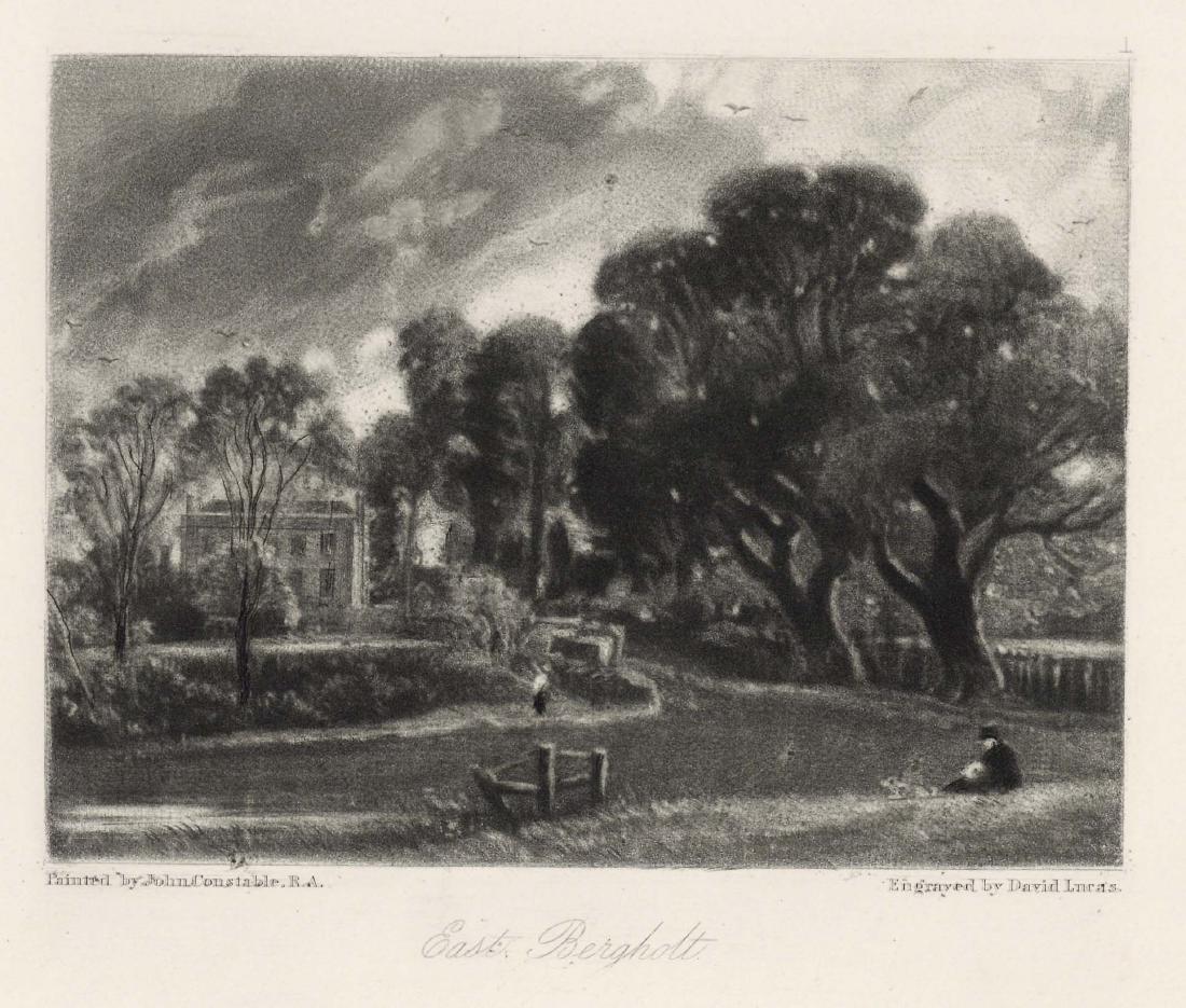 Sir John Constable / David Lucas mezzotint "East: This beautiful mezzotint engraving was composed by John Constable and engraved by David Lucas. It is from the much sought-after "English Landscape" series; this impression on cream wove paper is from