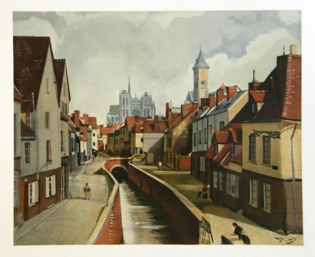 Andre Derain lithograph "Amiens": Medium: lithograph (after the 1947 Andre Derain painting). This exquisite lithograph on quality Arches paper was printed in Paris at the Mourlot studio in 1970 in an edition of 1000 for the Collection