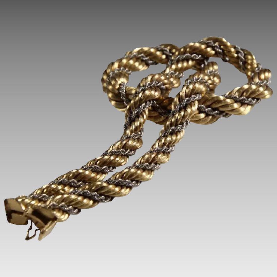 Rope Chain Necklace | 18K Yellow White Gold | Vintage (1 of 5)