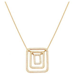 Mimi So Diamond Yellow Gold Piece Swing Necklace: Mimi So Piece Swing Diamond Necklace - . 18K Yellow gold hand crafted pave diamond necklace. .35cts. 17 inches. Pre-owned with Mimi So box