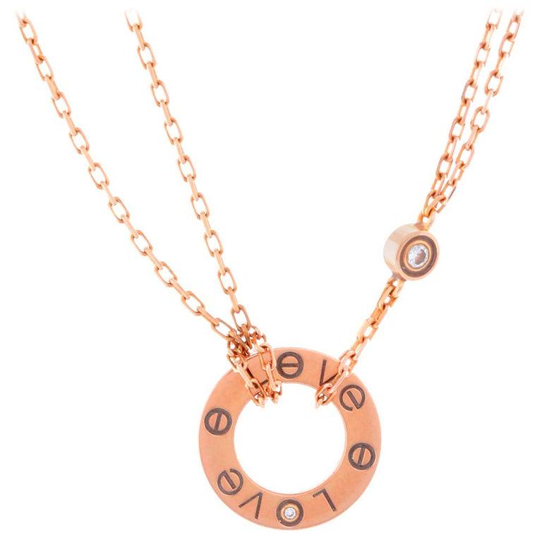 Cartier LOVE 18 Karat Rose Gold Necklace (1 of 4)
