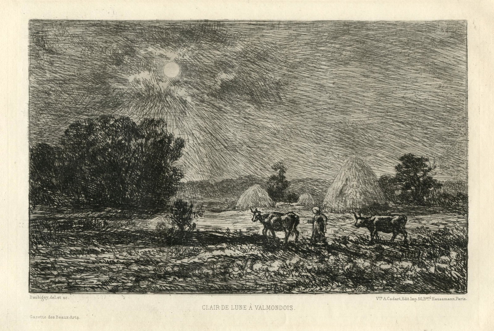 Charles Daubigny "Clair de lune a Valmondois" original (1 of 1)