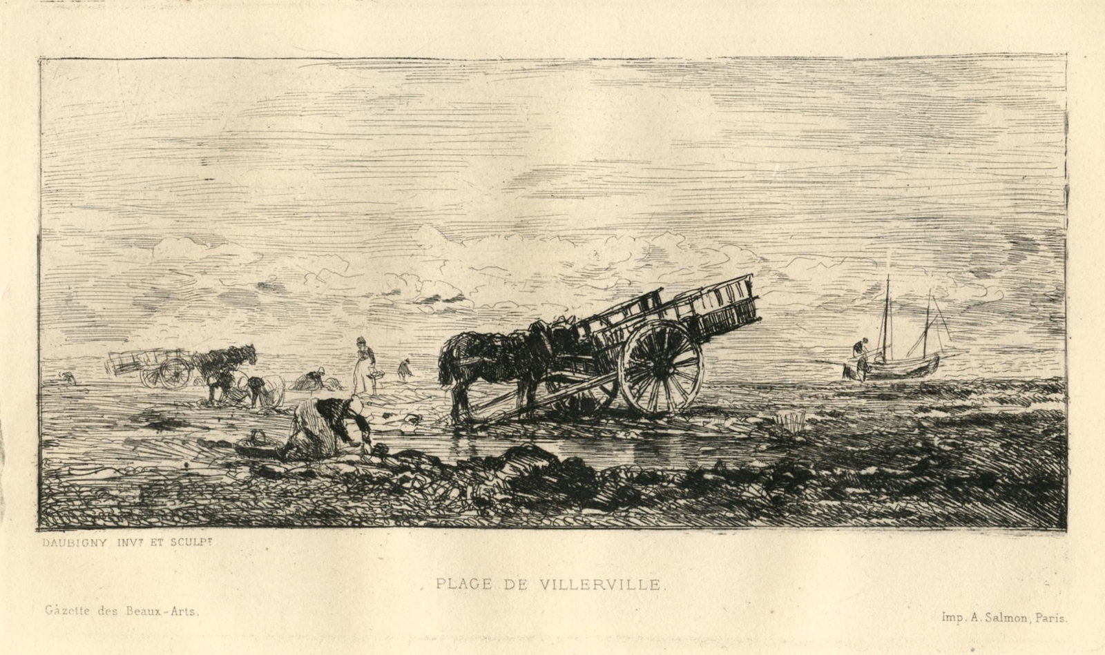 Charles Daubigny "Plage de Villerville" original (1 of 1)