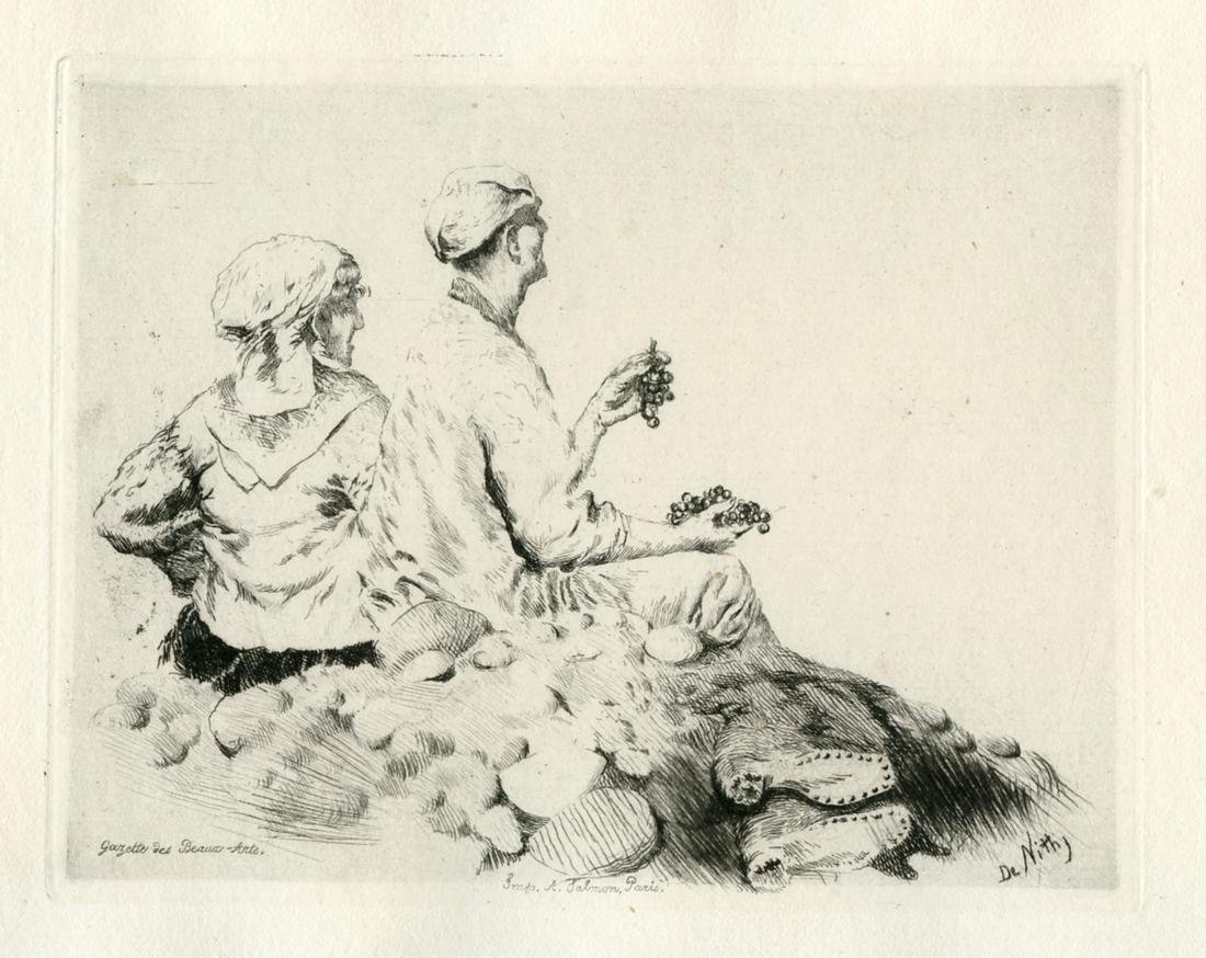 Giuseppe de Nittis original etching "Route de (1 of 2)