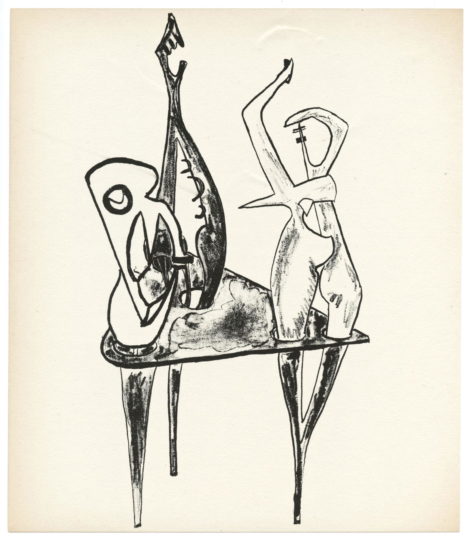 David Hare original lithograph: Medium: original lithograph. Printed in Paris by Mourlot and published by Pierre Ã Feu and Maeght Editeur for the Marcel Duchamp / AndrÃ© Breton project SurrÃ©alisme en 1947. Issued in a limite