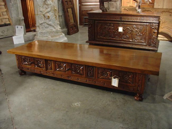 Antique Italian Library Table Cut to Coffee Table-: Antique Italian Library Table Cut to Coffee Table-18th Century Recent Restorations and Additions-Good Antique Condition Commensurate with Age; rubs to wood Ð 18th C.This magnificent 18th C. Italian w