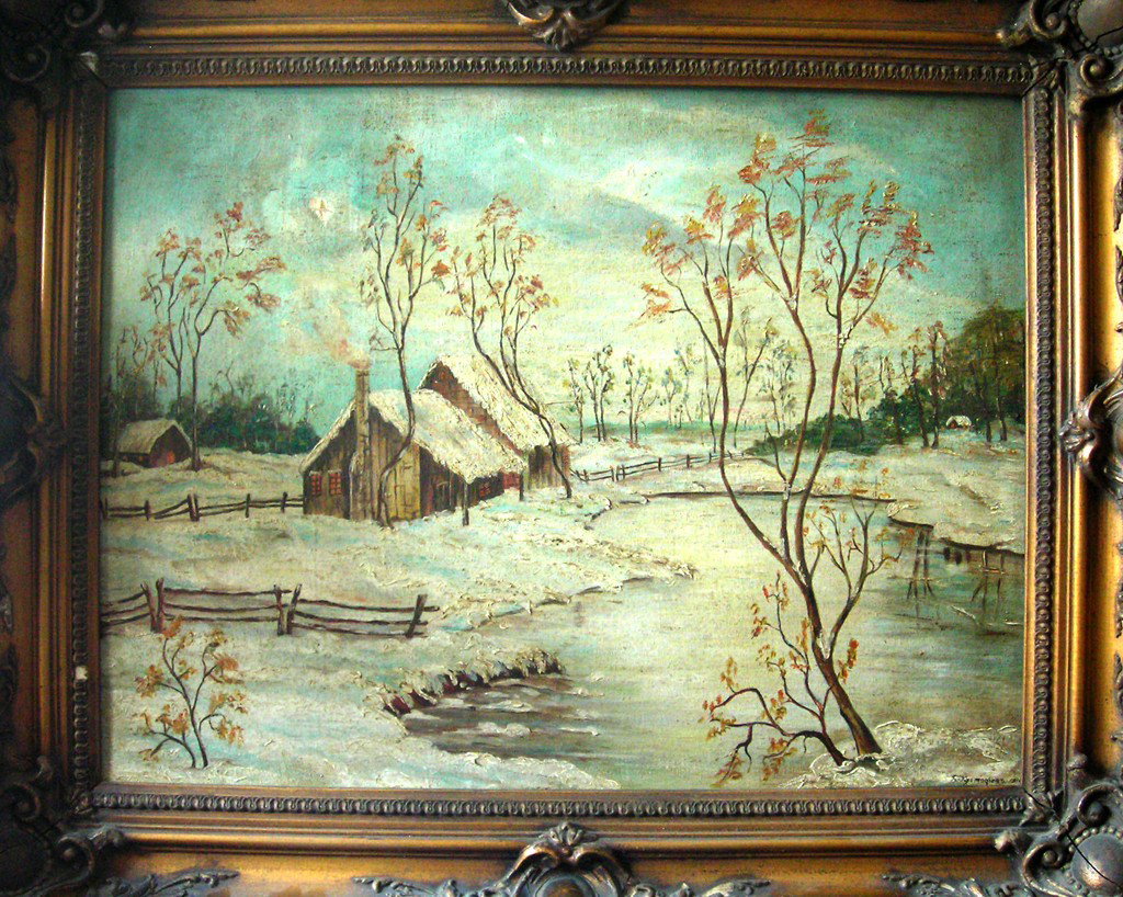 Boris Kustodiyev Oil Painting Original Art House in Sno: Year: End of 19th-20th Century Origin: Russia Category: Antique Painting This is a magnificent painting on canvas attributed to the famous artist Boris Kustodiev. Our experts and the Bureau Art Galler