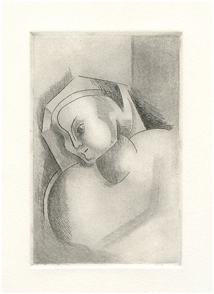 Alexander Archipenko original drypoint "Angelica": Medium: original etching and drypoint. Catalogue reference Karshan 26. This piece was executed in 1922 but only three proofs were known to have been printed at that time. The plate was discovered afte