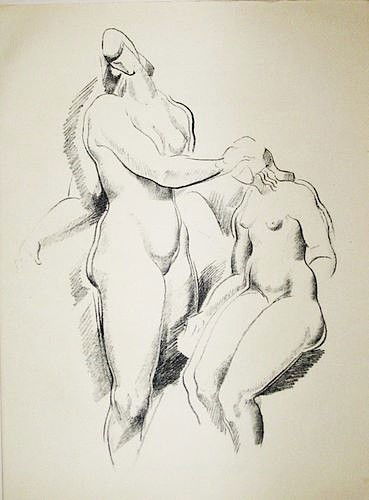 Alexander Archipenko original lithograph "FigŸrliche Ko: Medium: original lithograph. This striking composition was published in 1921 for Genius. Sheet size: 14 x 10 1/4 inches, on wove paper; some minor handling creases. Not signed. This original Archipenk