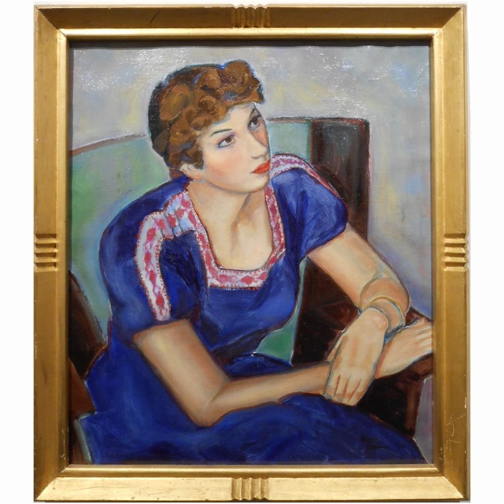 Oil Painting Portrait of a Woman By Philena Lang c.1935 (1 of 8)