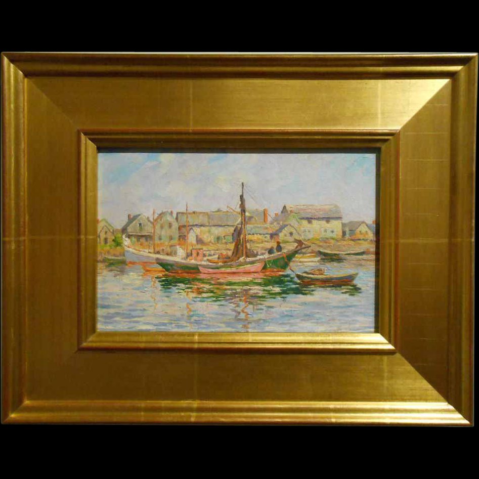 Antique Gloucester Harbor Marine Oil By Arthur E Ward (1 of 8)