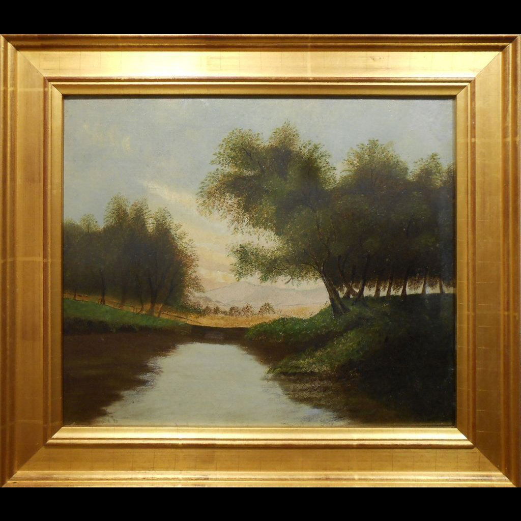 Antique 1800's American Rural Oil/Canvas Landscape (1 of 7)