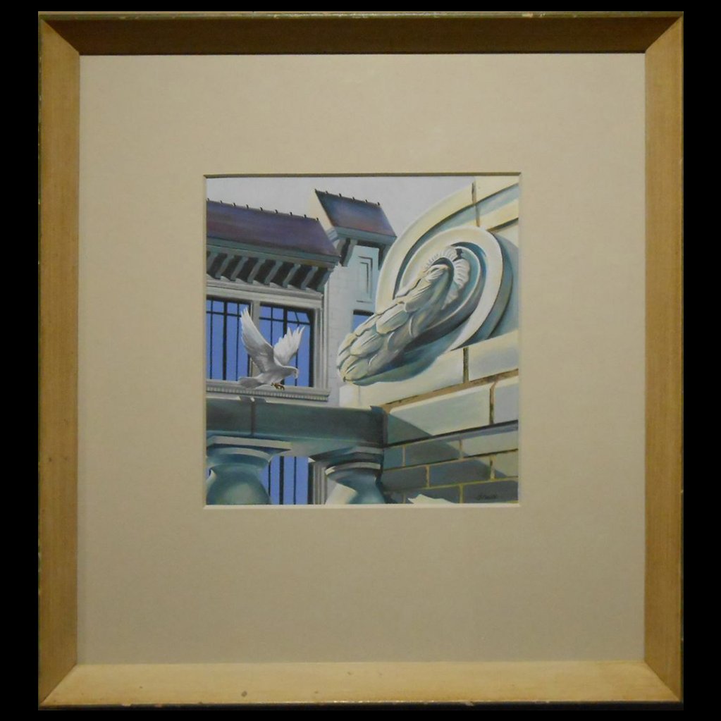 1942 New York Deco Architectural Detail Painting (1 of 9)