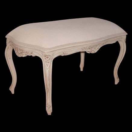 French Bench Table 19th Century New Linen Seat (1 of 5)