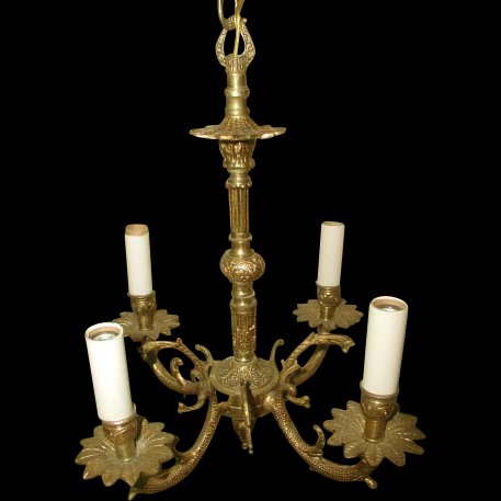 Spanish Brass Chandelier Rewired Early 1900's (1 of 7)