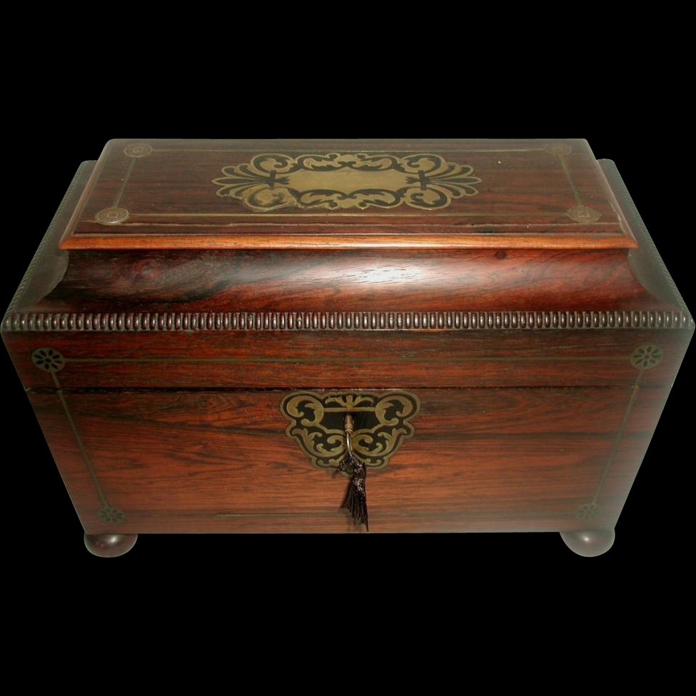 Rosewood Tea Caddy 19th Century England Exquisite (1 of 9)
