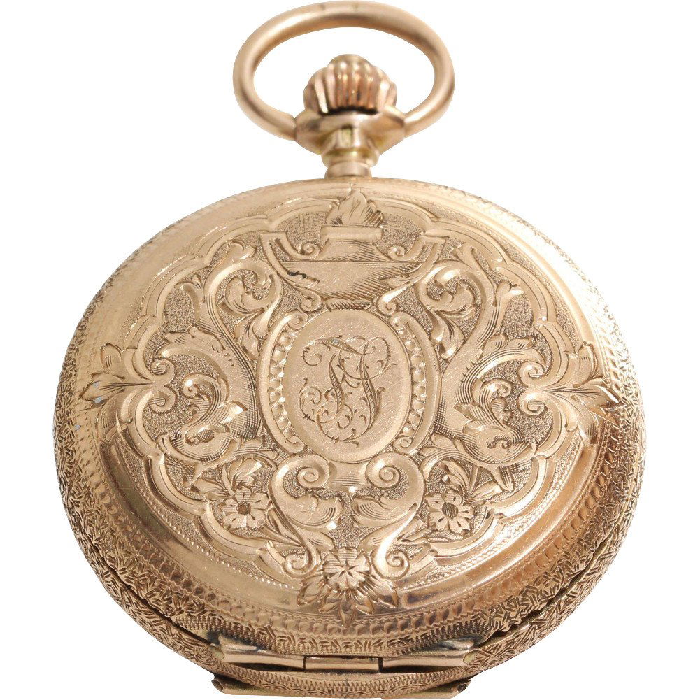 Antique Pocket Watch | 14K Rose Gold | Swiss Hunter (1 of 8)