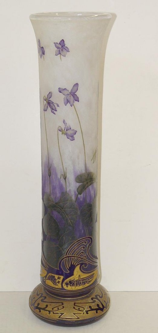 Art Nouveau Daum Nancy Grasshopper Iris Gilded Cameo (1 of 4)