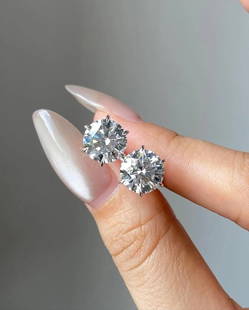 Certified 6 Carat Round Cut 14kt Solid White Gold Lab Grown Diamond Studs: Certified 6 Carat Diamond Round Cut 14kt Solid White Gold Studs Lab Grown Diamond Studs, 14Kt/59% Hallmarked Color- E, Clarity -VS1, Diamond Weight: 6 Ct,Round Cut. Shipping Free