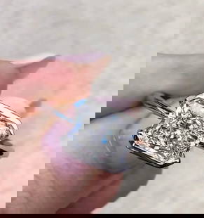 Certified 4 Carat Radiant Cut 14kt Solid White Gold Lab Grown Diamond Ring: Certified 4 Carat Diamond Radiant Cut 14kt Solid White Gold Ring Lab Grown Diamond Ring, 14Kt/59% Hallmarked White Gold Ring size - US 7, Color- D, Clarity -VS1, Diamond Weight: 4 Ct,Radiant Cut. Ship