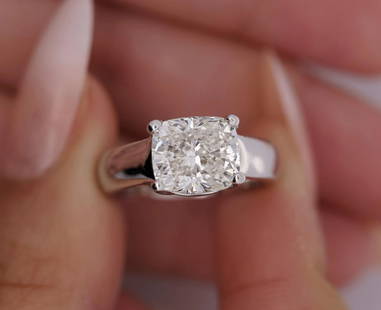Certified 5 Carat Cushion Cut 14kt Solid White Gold Lab Grown Diamond Ring: Certified 5 Carat Diamond Cushion Cut 14kt Solid White Gold Ring Lab Grown Diamond Ring, 14Kt/59% Hallmarked White Gold Ring size - US 7, Color- F, Clarity -VVS1, Diamond Weight: 5 Ct,Cushion Cut. Shi