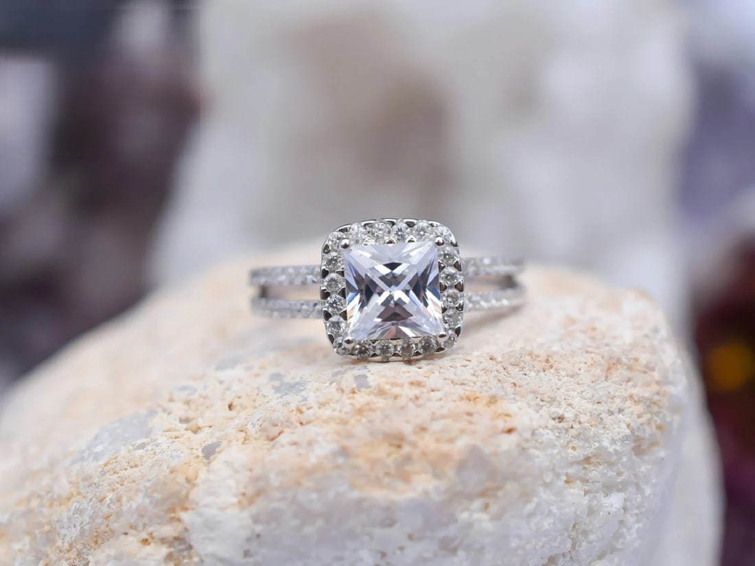 Certified 6 Ct. Lab Grown Diamond Engagement Ring in 14K Solid White Gold (1 of 3)