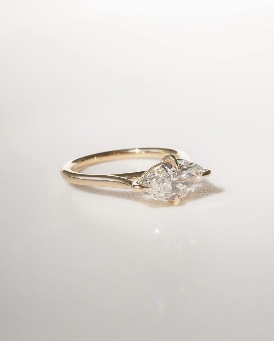 Certified 2.50 Ct. Lab Grown Diamond Promise Ring in 14K Solid Yellow Gold (1 of 4)