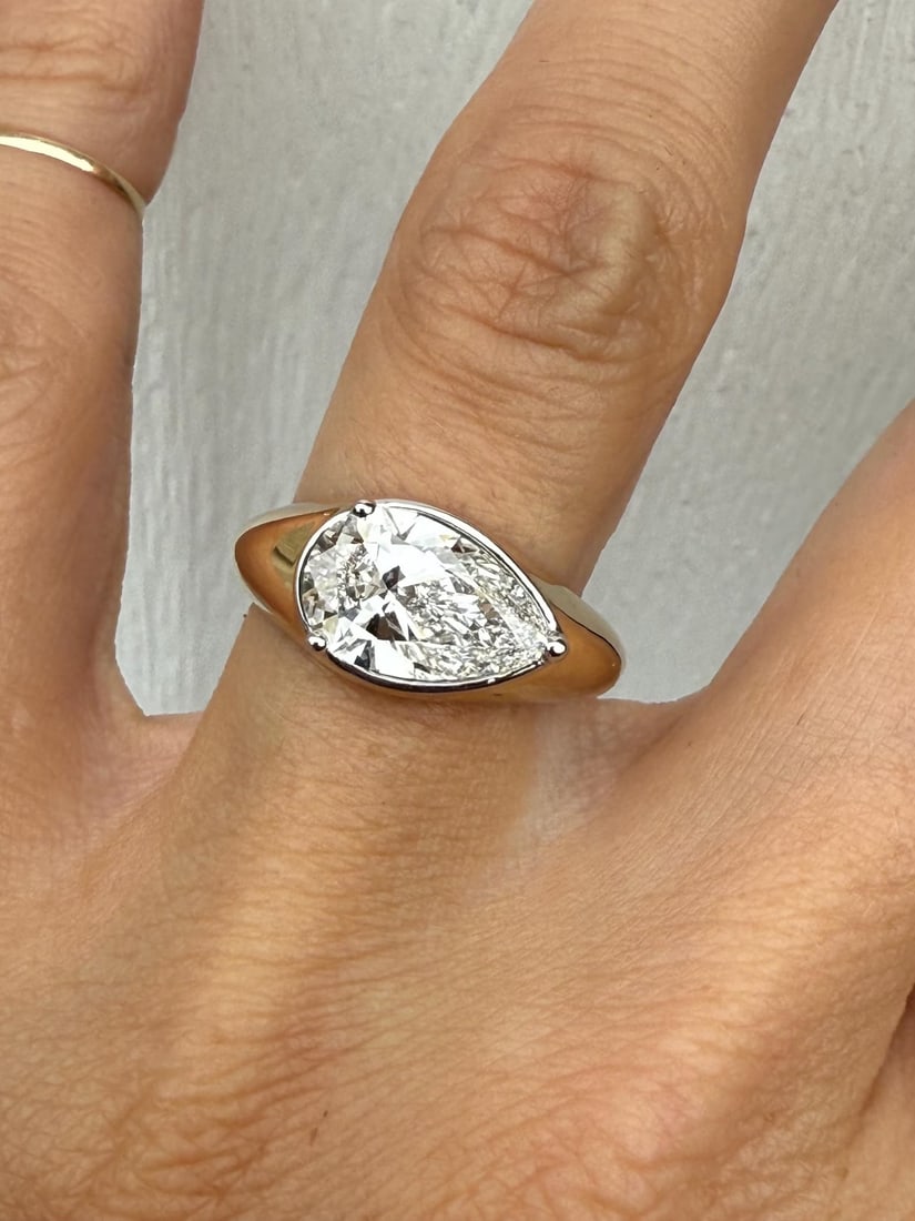 Certified 3 Ct. Lab Grown Diamond Promise Ring in 14K Solid White Gold (1 of 4)