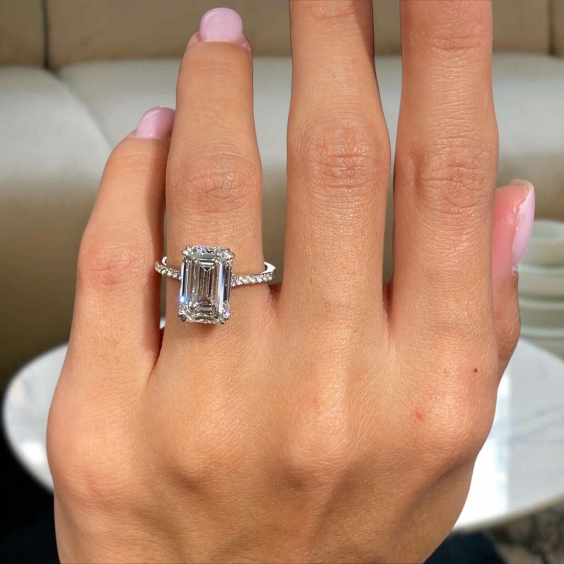 Certified 6 Ct. Lab Grown Diamond Promise Ring in 14K Solid White Gold (1 of 3)