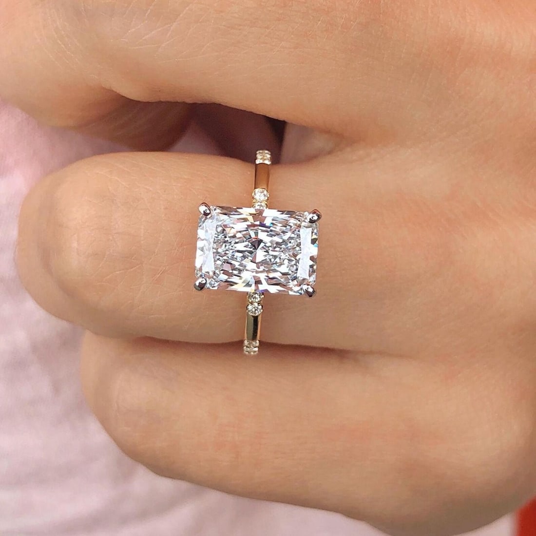 Certified 5 Ct. Lab Grown Diamond Engagement Ring in 14K Solid Yellow Gold (1 of 3)