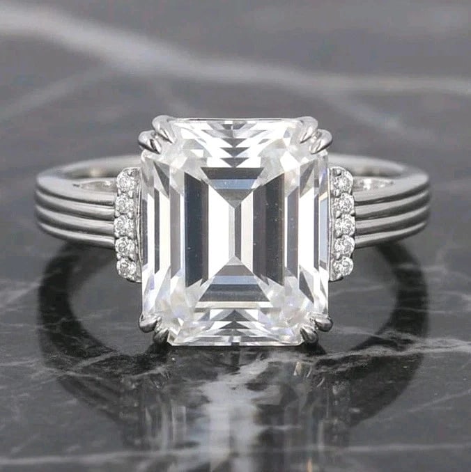 8.50 Ct Certified Treated Off White Diamond Solitaire Promise Ring In 925 Silver (1 of 3)