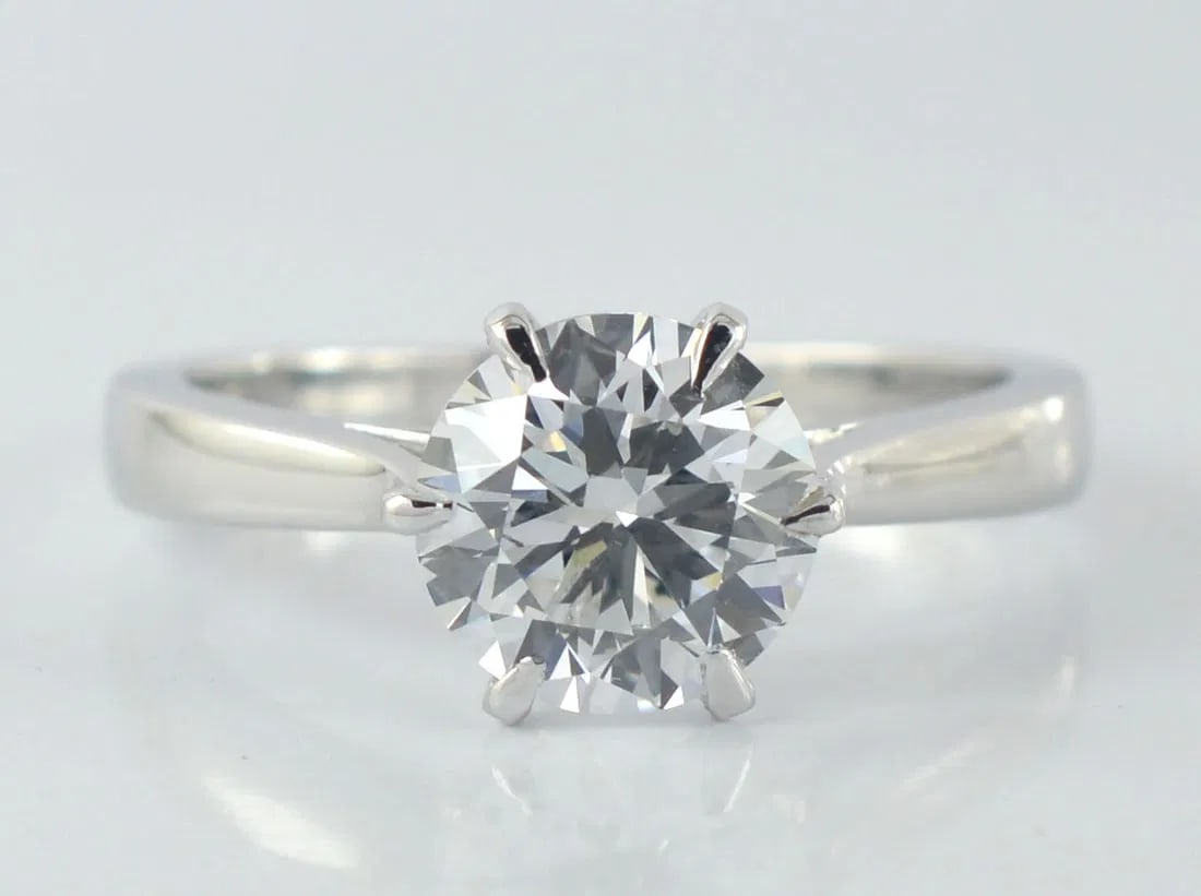 Certified Natural Diamond 2.00 Carat E VVS1 Round Cut 18kt Solid White Gold Solitaire Engagement (1 of 4)