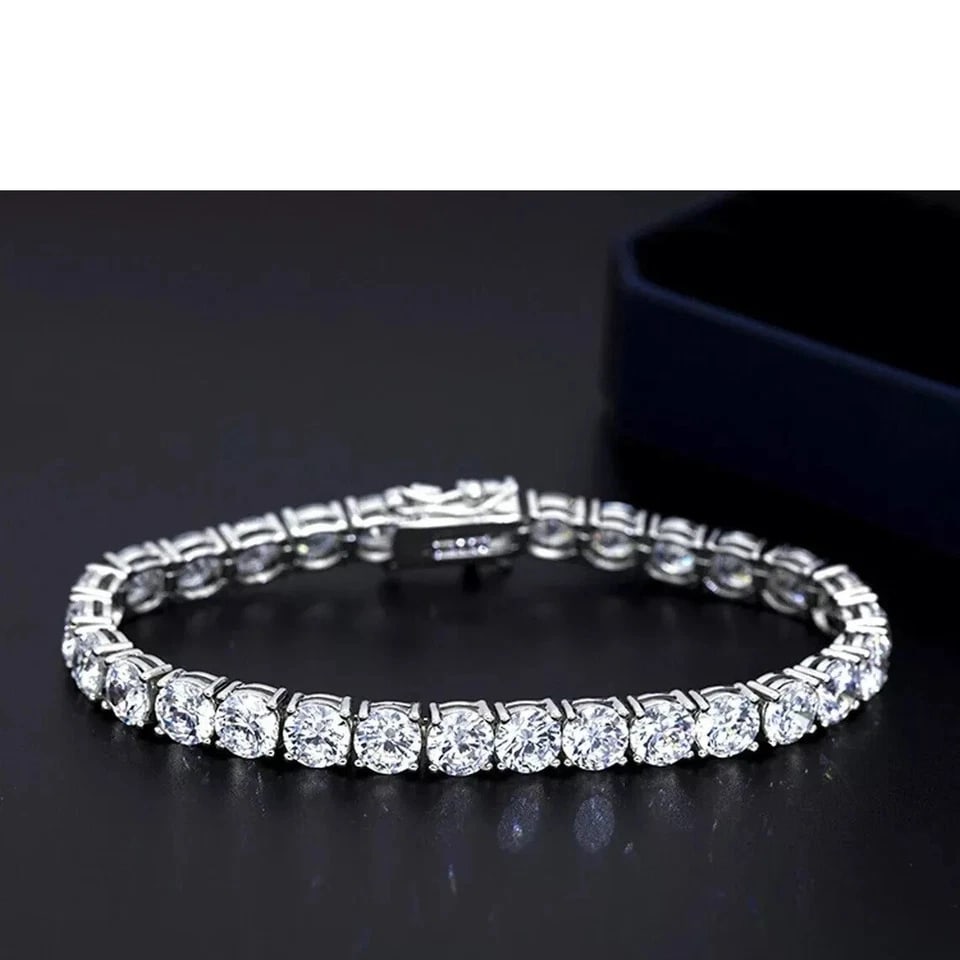 5mm Certified Treated Unisex Off White Diamond Tennis Bracelet-Great Sparkle -: 5mm Certified Treated Unisex Off White Diamond Tennis Bracelet-Great Sparkle - 8 INCH