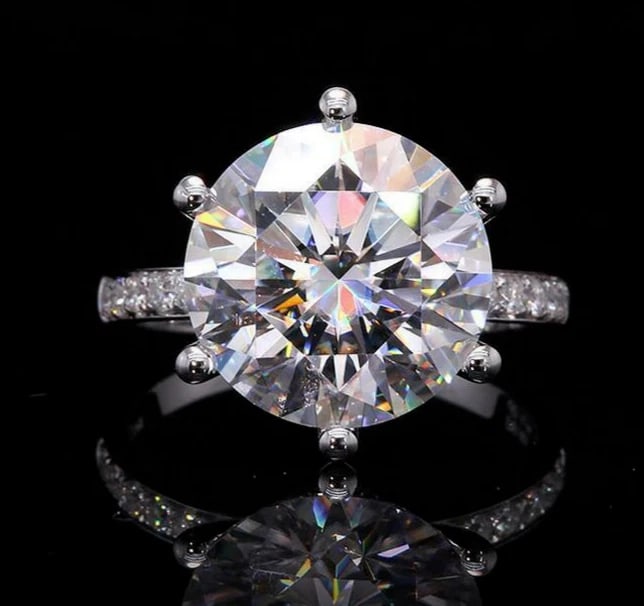 10 Ct Certified Treated Off White Diamond Promise Ring with Accent In 925 Silver (1 of 3)