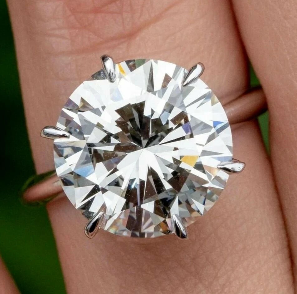 10.5 Ct Certified Treated Off White Diamond Solitaire Promise Ring In 925 Silver (1 of 3)