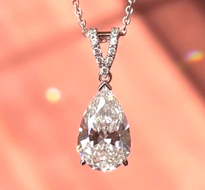 5 Ct Certified Treated Pretty Off White Diamond Pendant In 925 Sterling Silver (1 of 3)