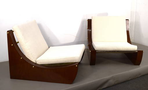 Pair of armchairs: Pair of armchairs, wood, brass, 1960s. Good condition, normal signs of wear. Measures: Height 65 cm; Width 75 cm; Depth 84 cm; Height seat 32 cm. Insured and tracked shipping. Shipping Cost: Italy - 2
