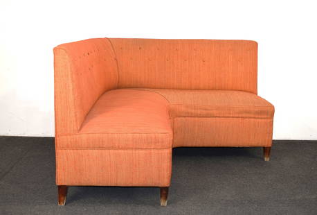 Corner sofa: Corner sofa, fabric, wood, 1950s. Good condition, normal signs of wear. .Measures: Height 76 cm; Width 120 cm; Depth 120 cm; Height seat 38 cm. Insured and tracked shipping. Shipping Cost: Italy - 400