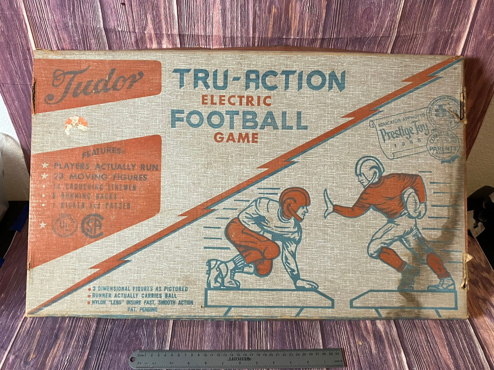 Vintage Tudor True Action Electric Football Game: Vintage Tudor True Action Electric Football w/accessories as shown