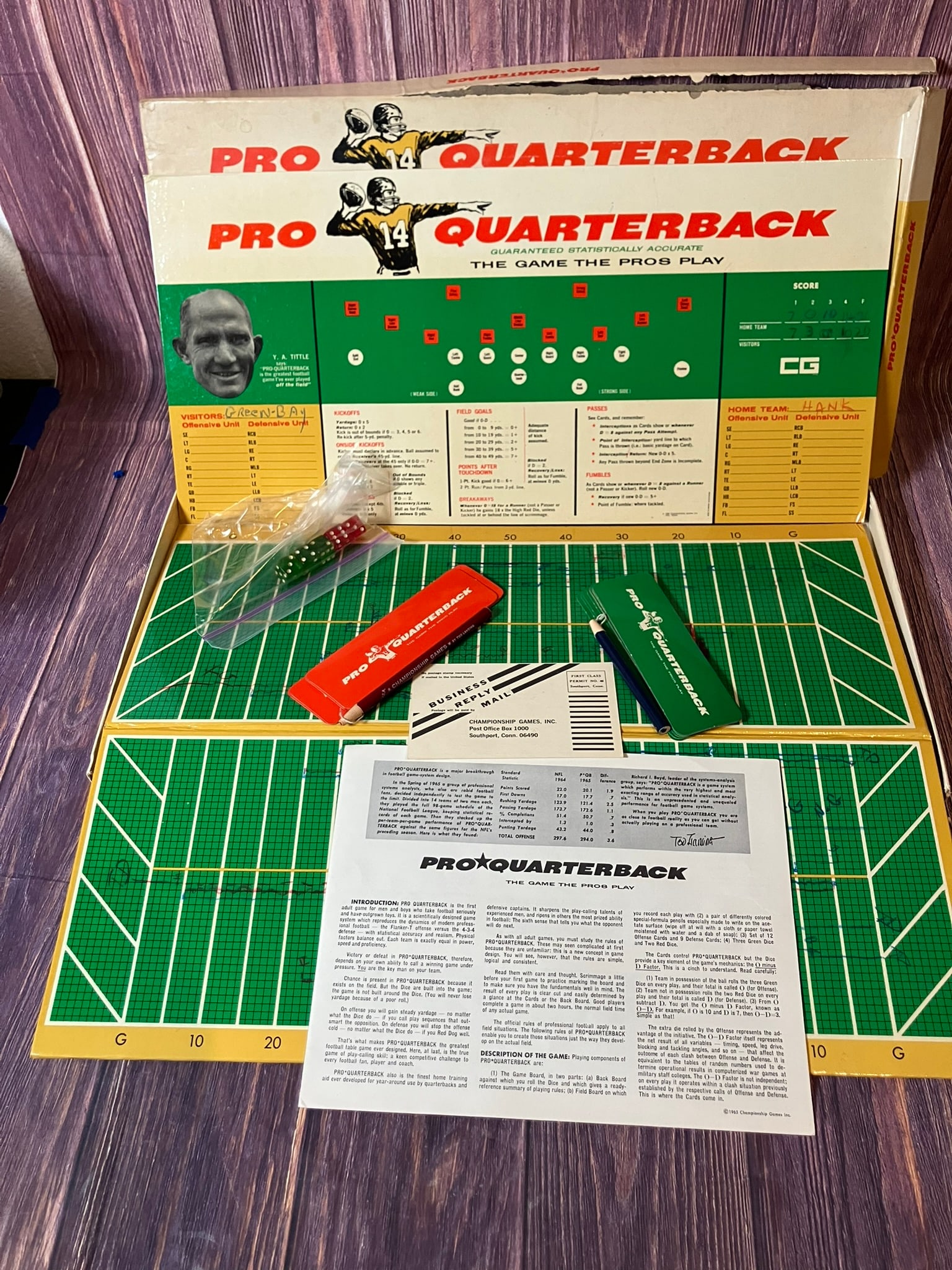 RARE Vintage 1965 Pro Quarterback Board Game (1 of 3)