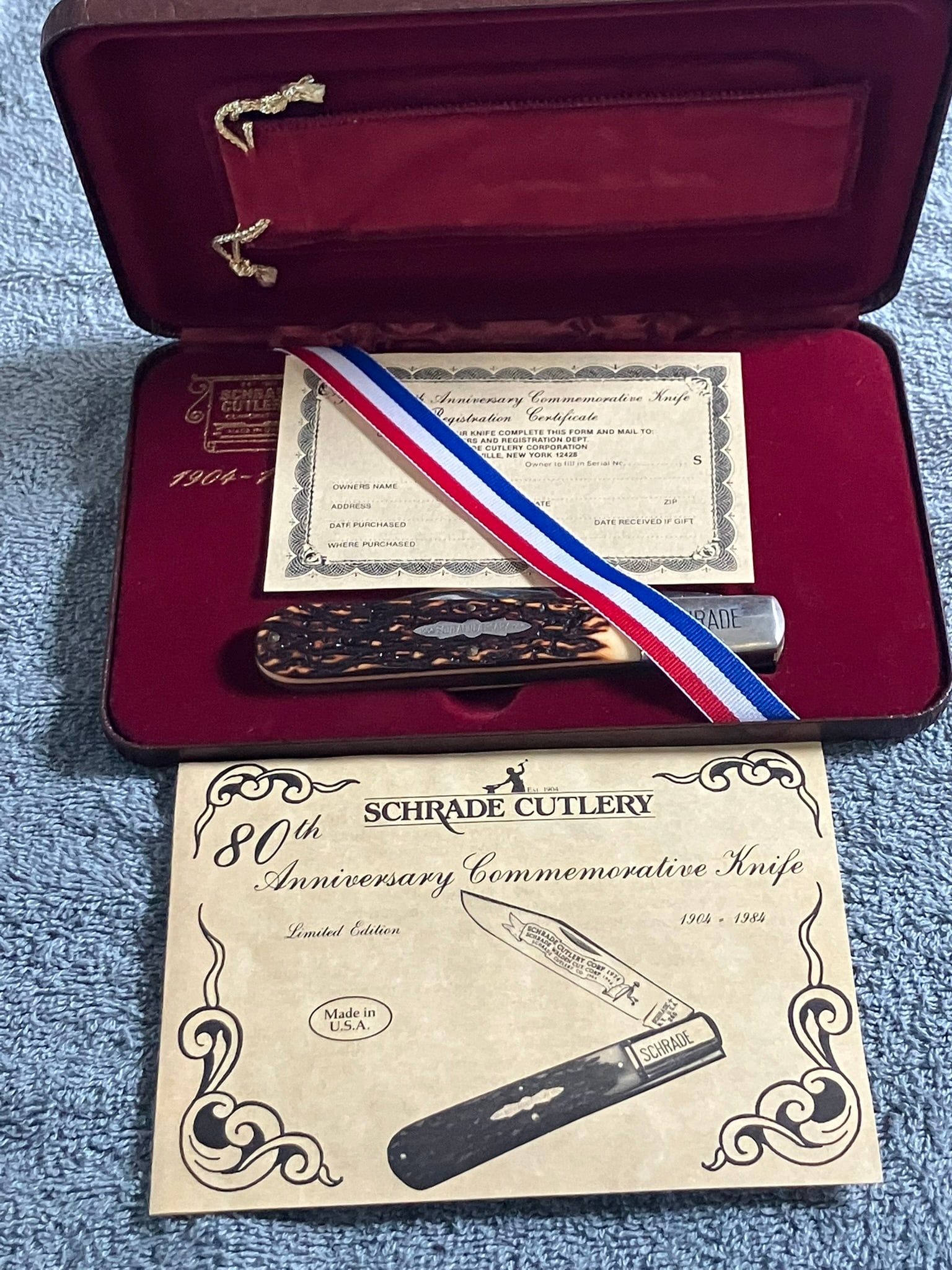 Schrade Cutlery 80th Anniversary Knife 1904–1984 Limited Edition w/ Box & Papers (1 of 6)