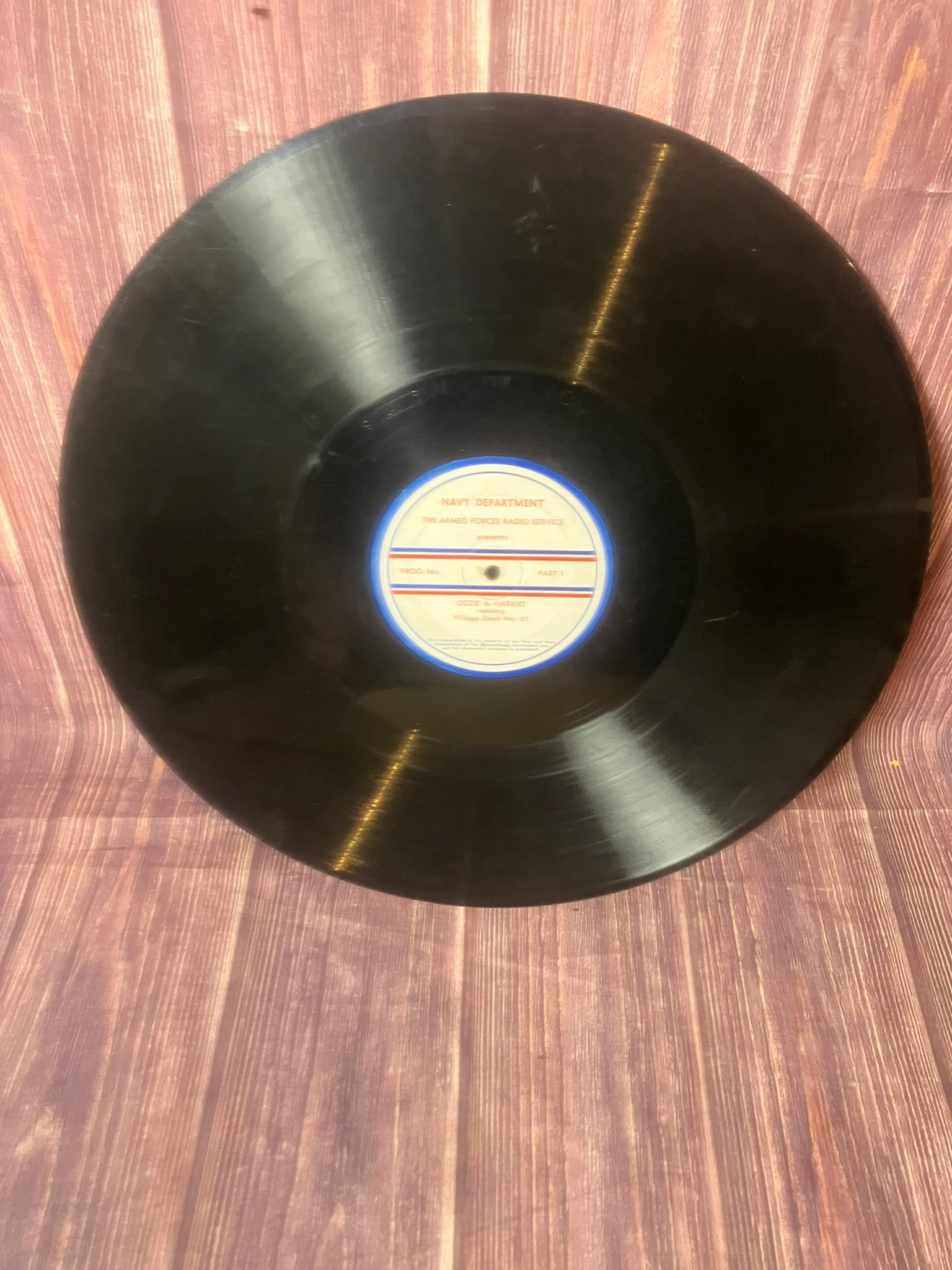 Rare Ozzie & Harriet AFRS Navy Department Radio Transcription Disc (1 of 3)